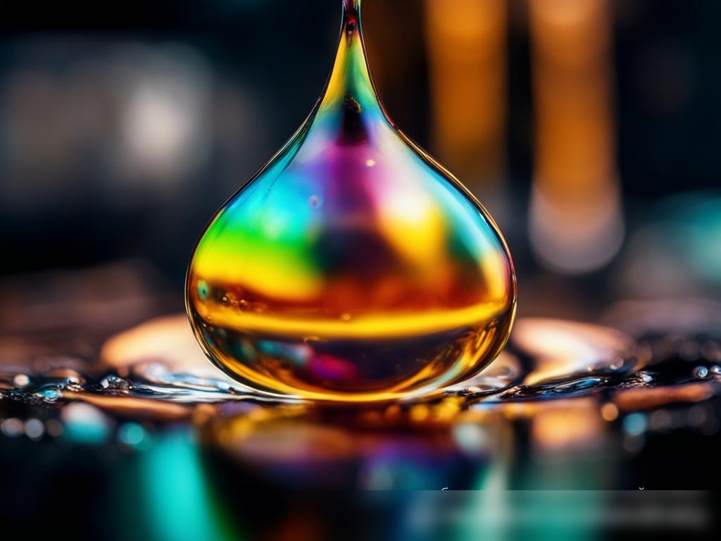 Крупный план капли масла на фоне промышленного лабораторного оборудования - Пример 4