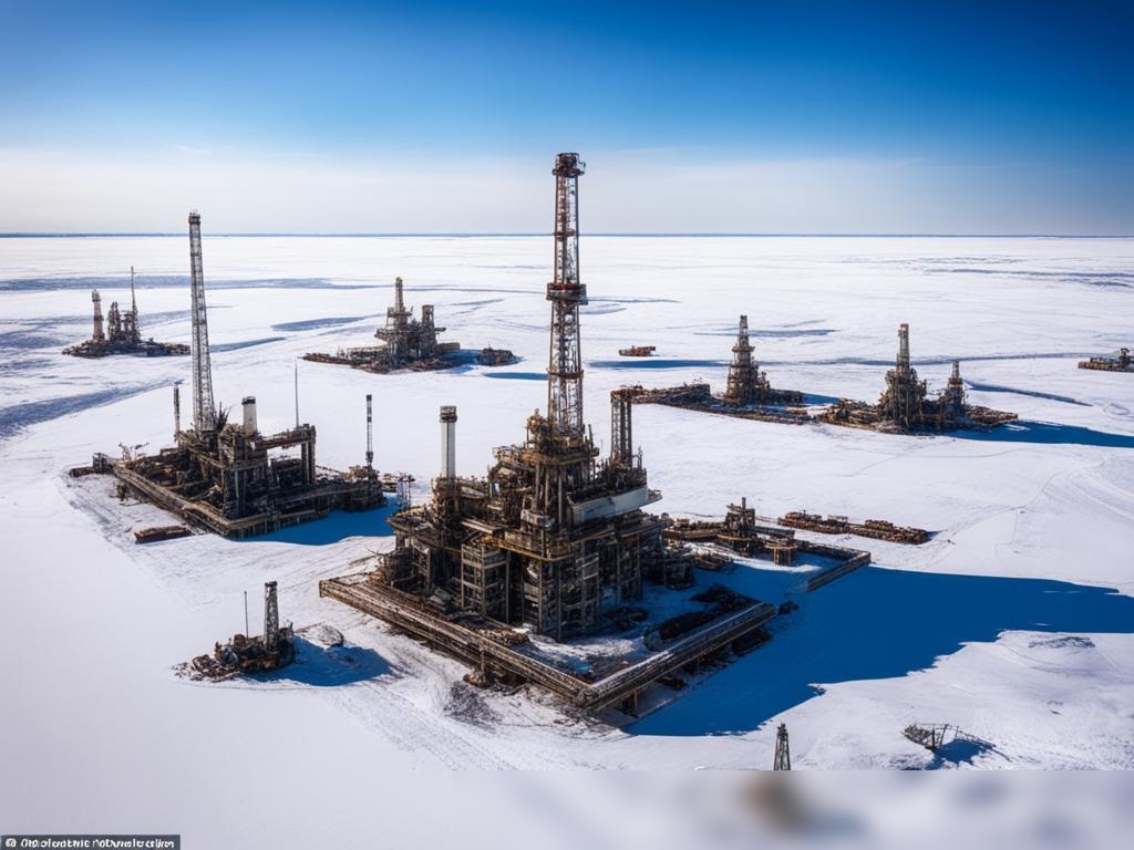 Панорамный вид на нефтяное месторождение в Сибирской тундре - Пример 4