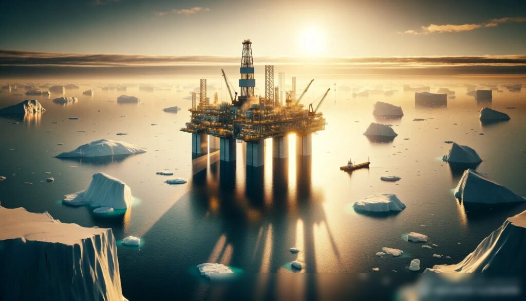 Буровая платформа на шельфе в Арктическом океане - Пример 2