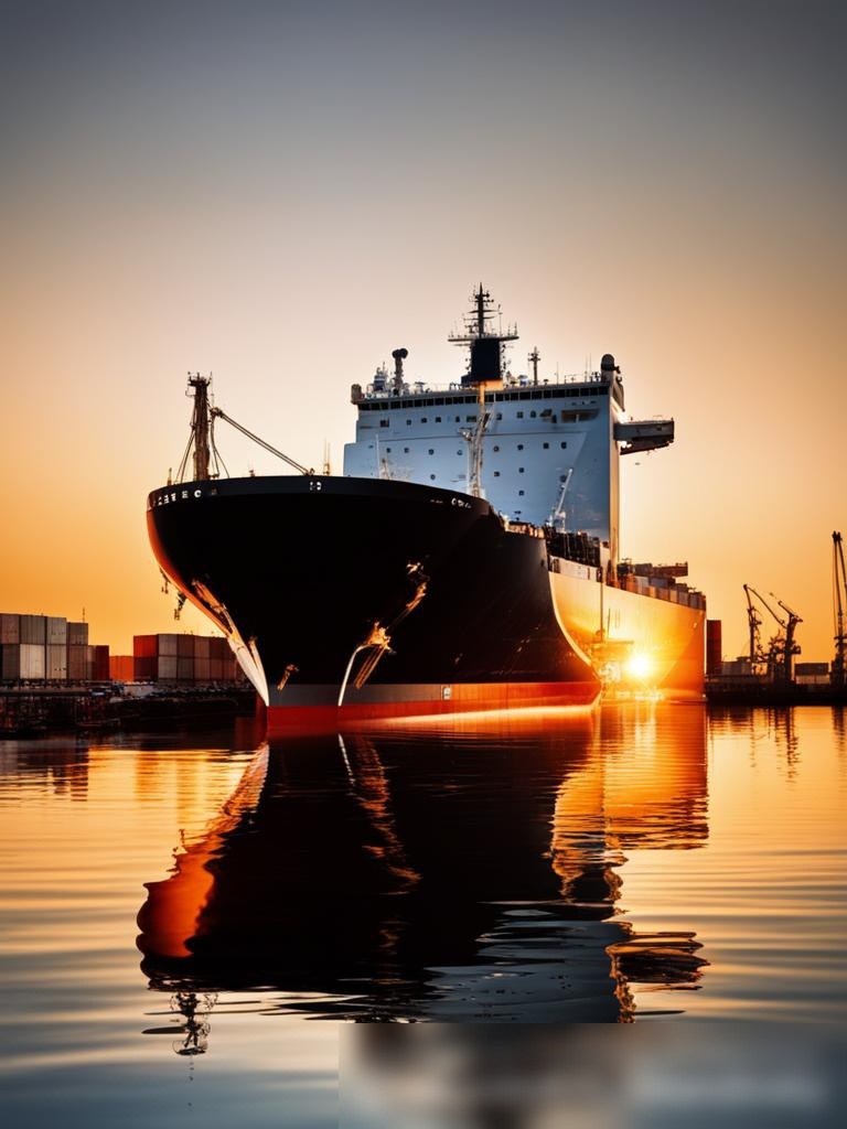 Современное танкерное судно, стоящее у причала в оживленном коммерческом порту - Пример 4