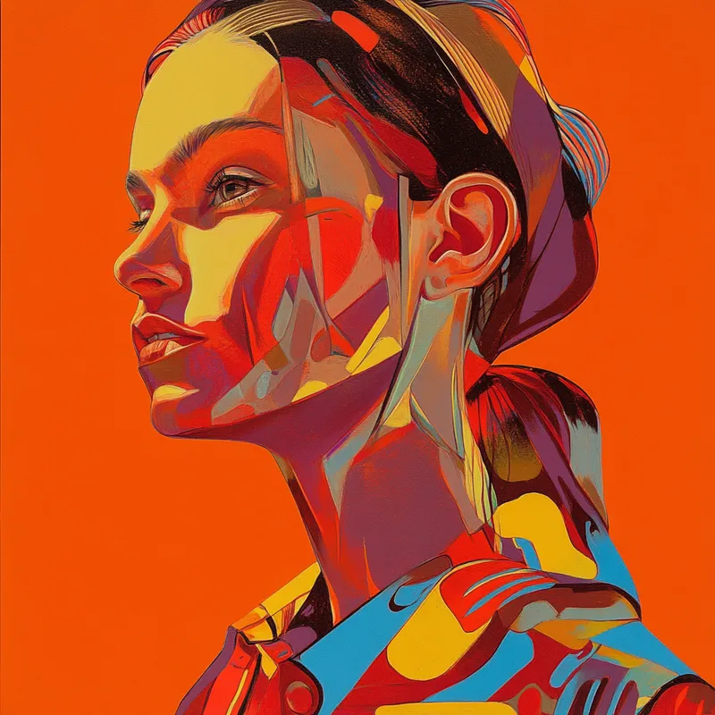 Vibrant Abstract Portrait - Пример 1