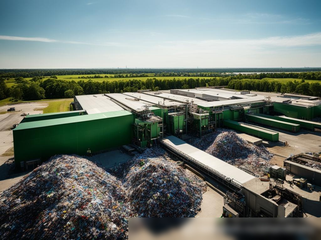 Широкоугольный снимок современного, экологичного объекта по управлению отходами - Пример 4