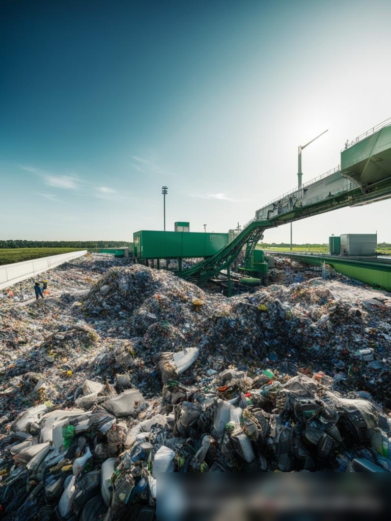 Широкоугольный снимок современного, экологичного объекта по управлению отходами - Пример 5