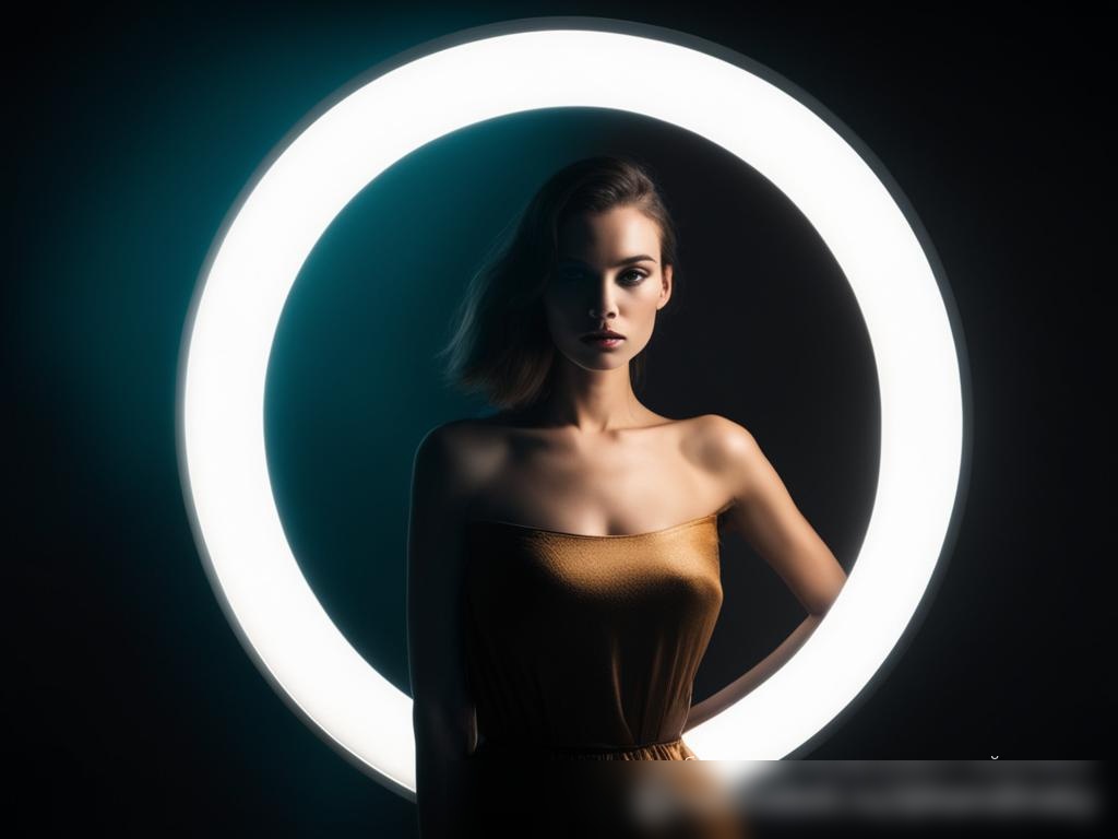 Концептуальное изображение LED-кольцевой лампы в настройках модной фотографии - Пример 4