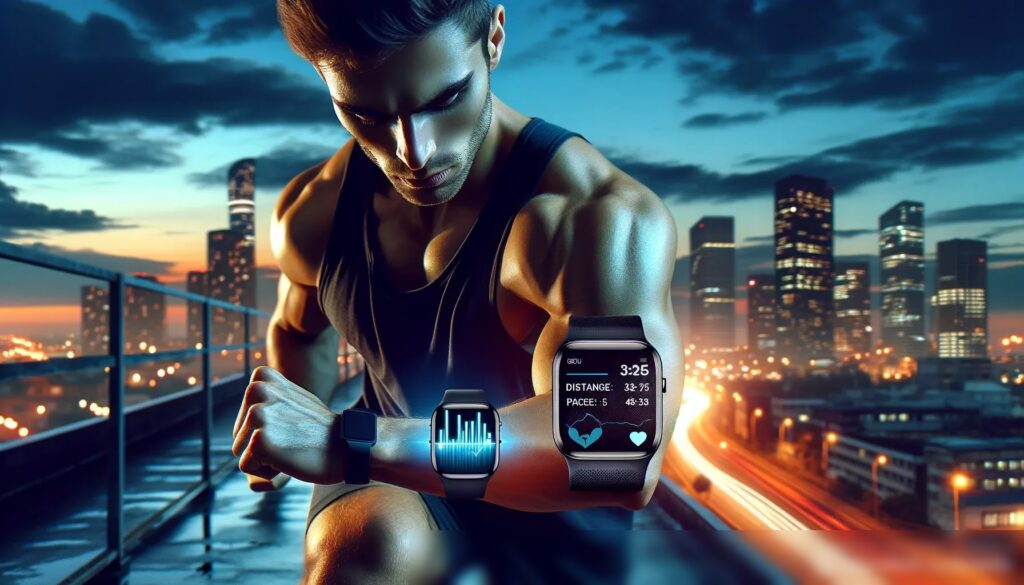 Изображение атлета, тренирующегося на крыше городского здания на закате - Пример 1