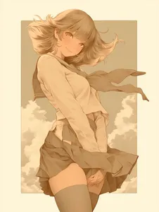 Sepia-Toned Anime Portrait - Пример 1