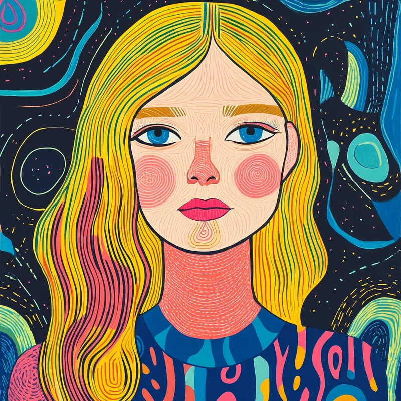 Trippy Neon Pop Art Collage - Пример 1