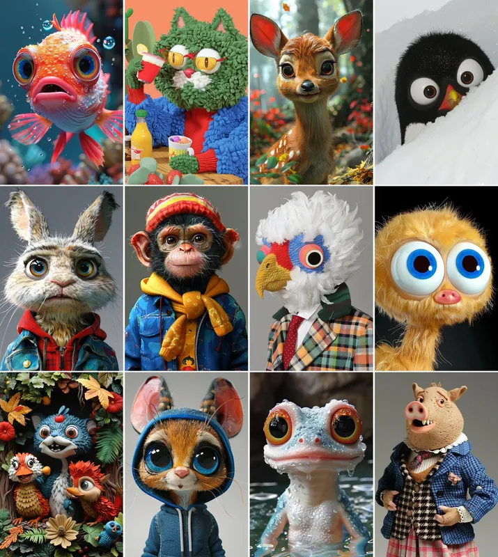 3D Cartoon Animals with Expressive Features - Пример 2