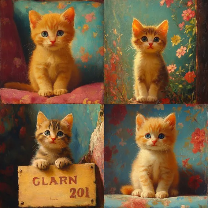 Vintage Kitten Portraits - Пример 1