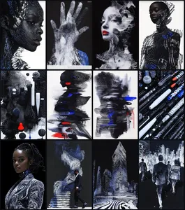 Monochrome Abstract Fluidity - Пример 1