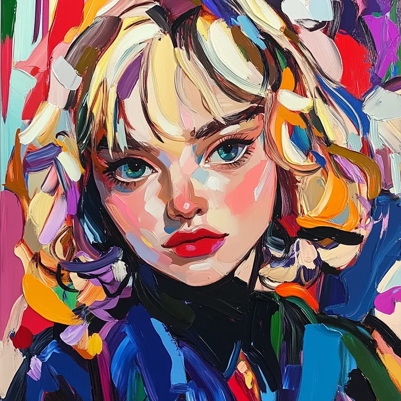 Ebullient Brushstroke Symphony - Пример 3