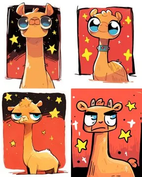 Playful Cartoon Giraffes - Пример 4