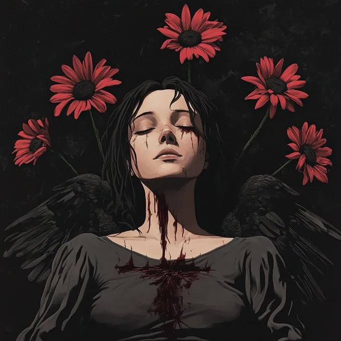 Dark Surrealism with Red Accents - Пример 1