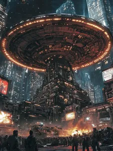 Futuristic Metropolis with Sci-Fi Ambience - Пример 1