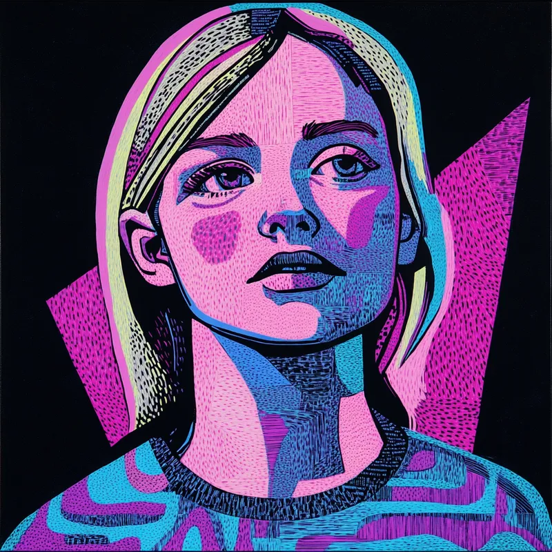 Pop Art Neon Fusion - Пример 4
