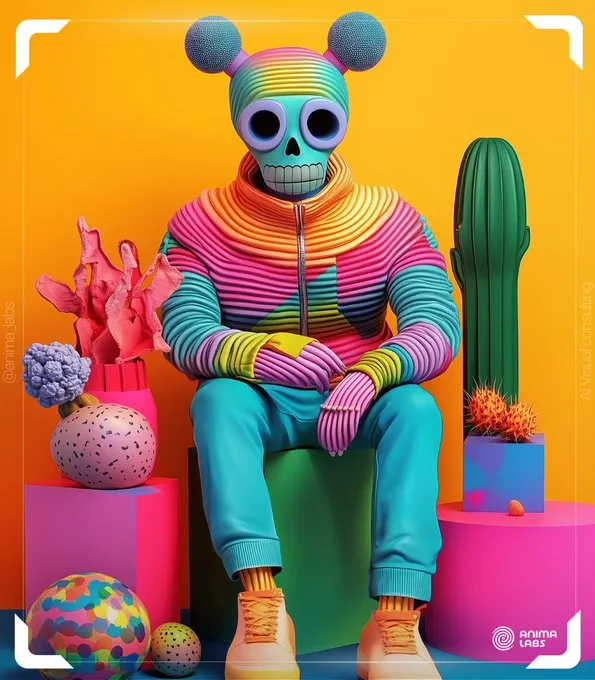 Vibrant Futuristic Portrait - Пример 3