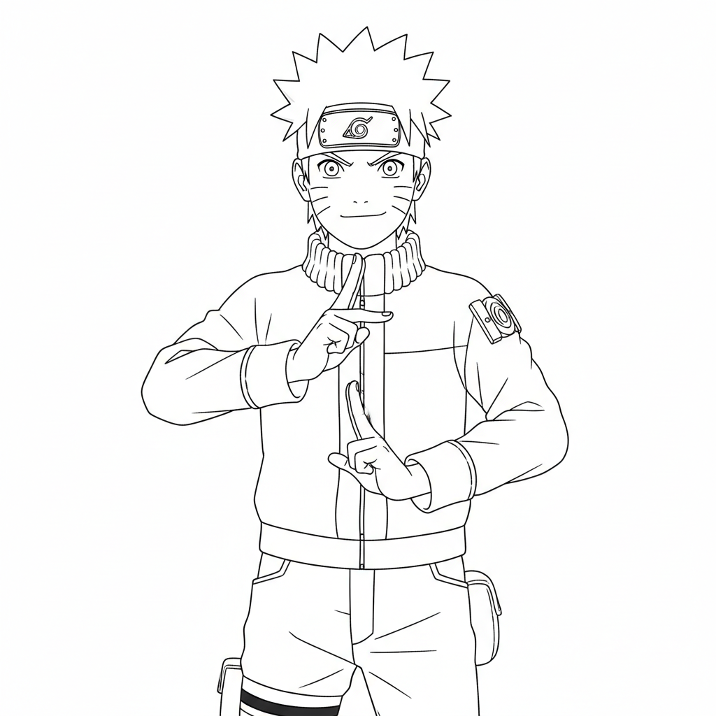 Simple Anime Character Line Sketches - Пример 5