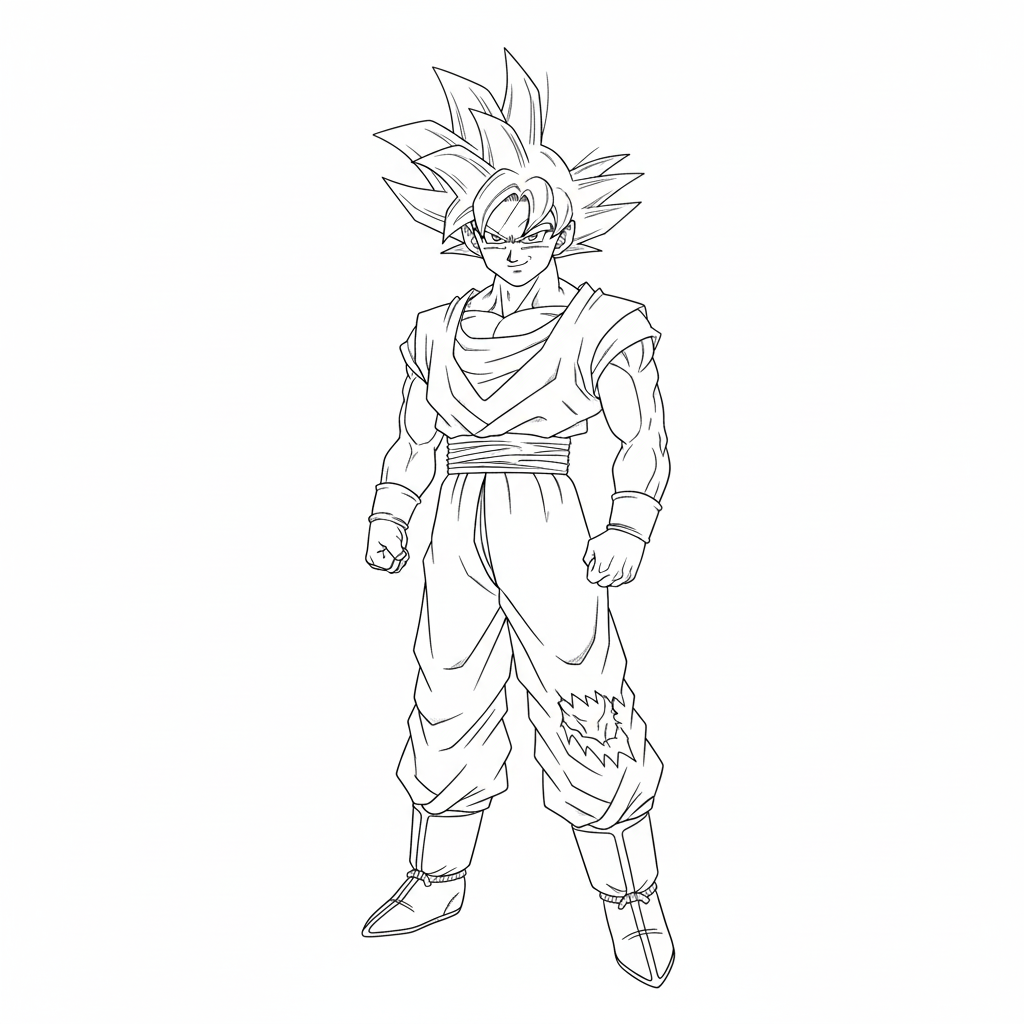 Simple Anime Character Line Sketches - Пример 3