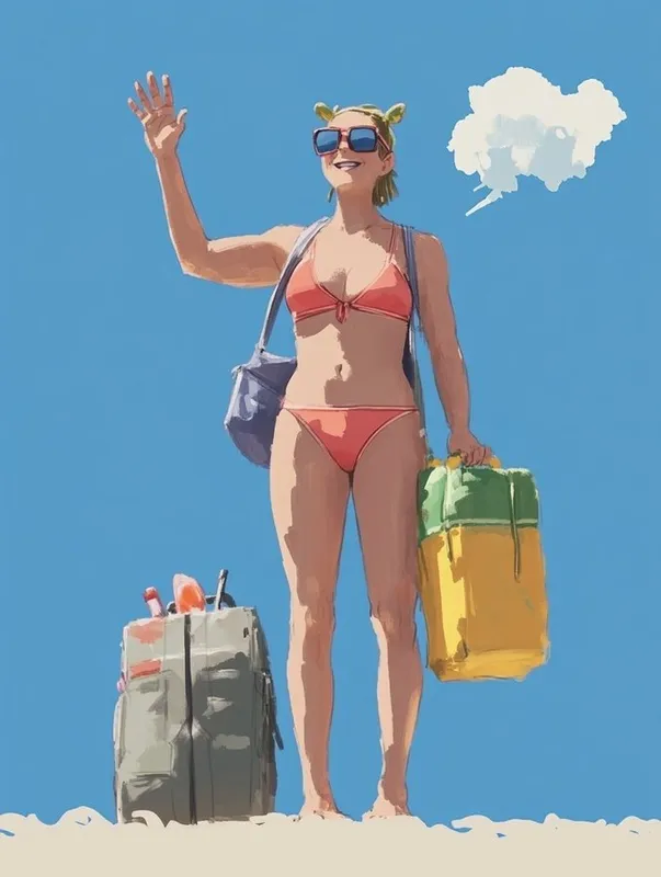 Minimalist Beach Vibe Illustration - Пример 1