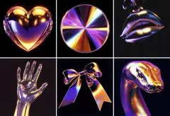 Iridescent Metallic Surrealism - Пример 1