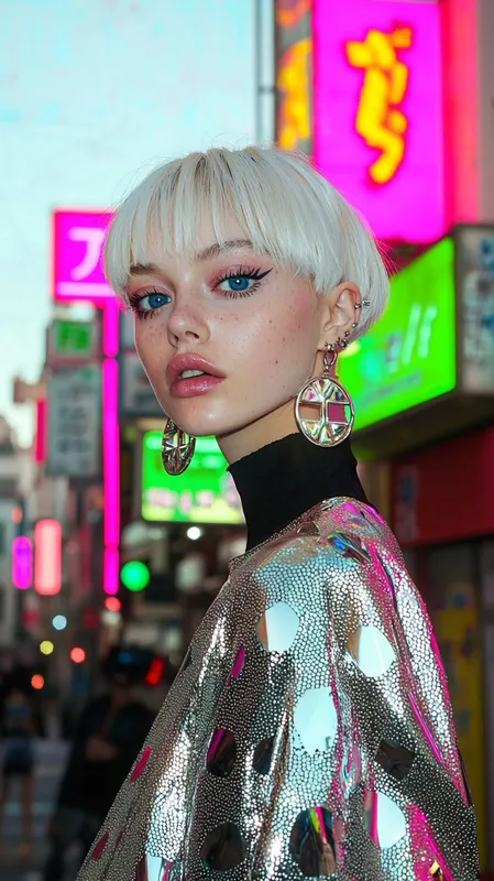 Neon Glamour in Urban Nightlife - Пример 2
