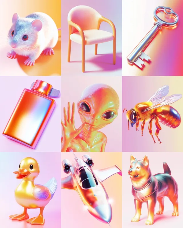 Playful Iridescent 3D - Пример 1