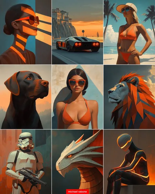 Vibrant Sunset Silhouettes - Пример 2