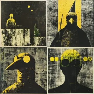 Surreal Yellow and Black Abstraction - Пример 3
