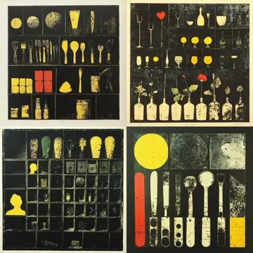 Surreal Yellow and Black Abstraction - Пример 4