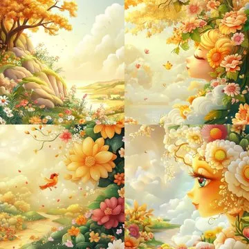 Whimsical Floral Dreamscape - Пример 3