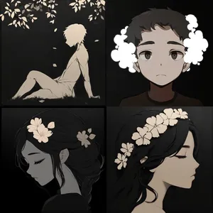 Serene Monochrome Anime Aesthetic - Пример 1