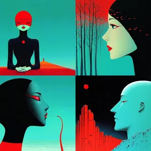 Surreal Minimalist Portraits - Пример 1