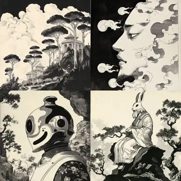 Surreal Monochrome Harmony - Пример 3