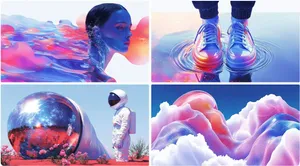 Surreal Dreamscape with Neon Vibes - Пример 1