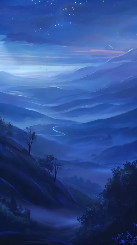 Tranquil Nocturnal Landscape - Пример 3