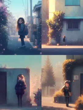 Soft 3D Anime Serene Streetscape - Пример 1