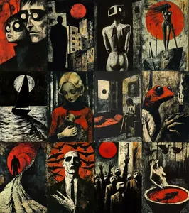 Woodcut Noir Dystopia - Пример 1