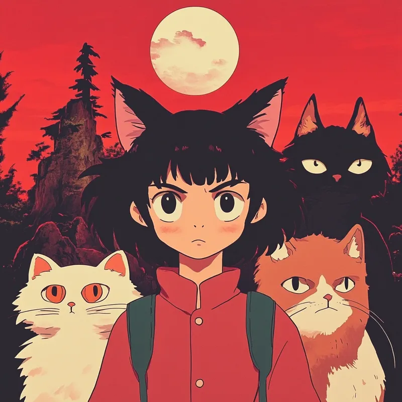 Anime in Red Tones - Пример 1