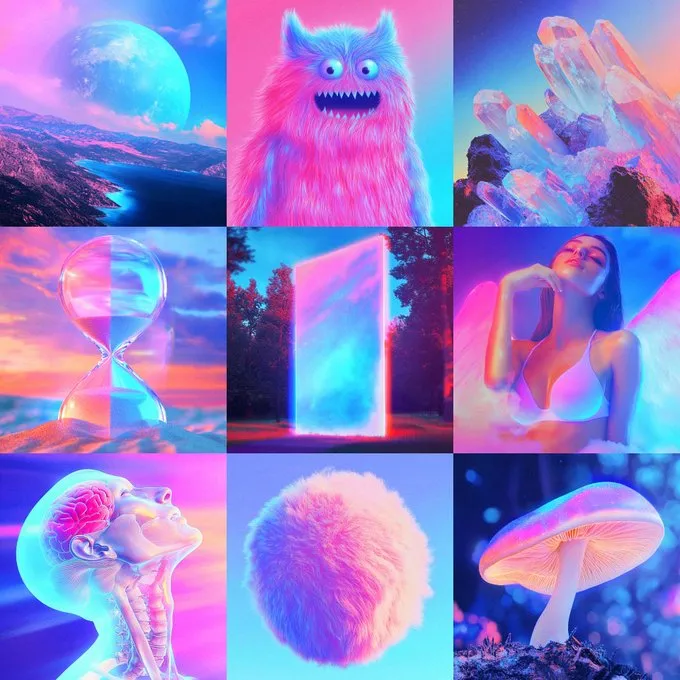 Neon Gateway in Surreal Forest - Пример 1