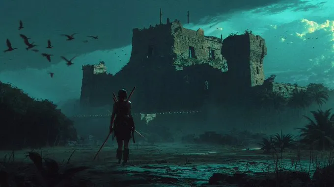 Mysterious Ruins at Dusk - Пример 2