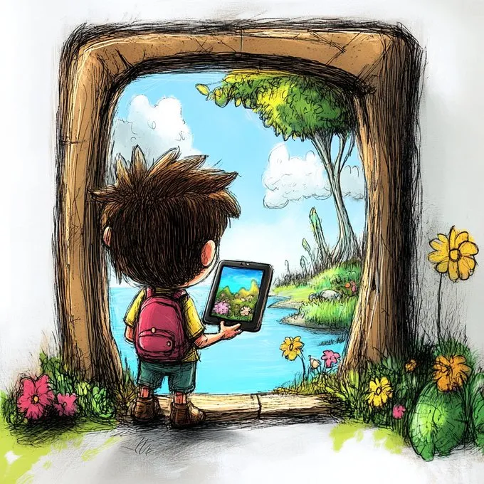 Whimsical Childlike Crayon Sketches - Пример 3