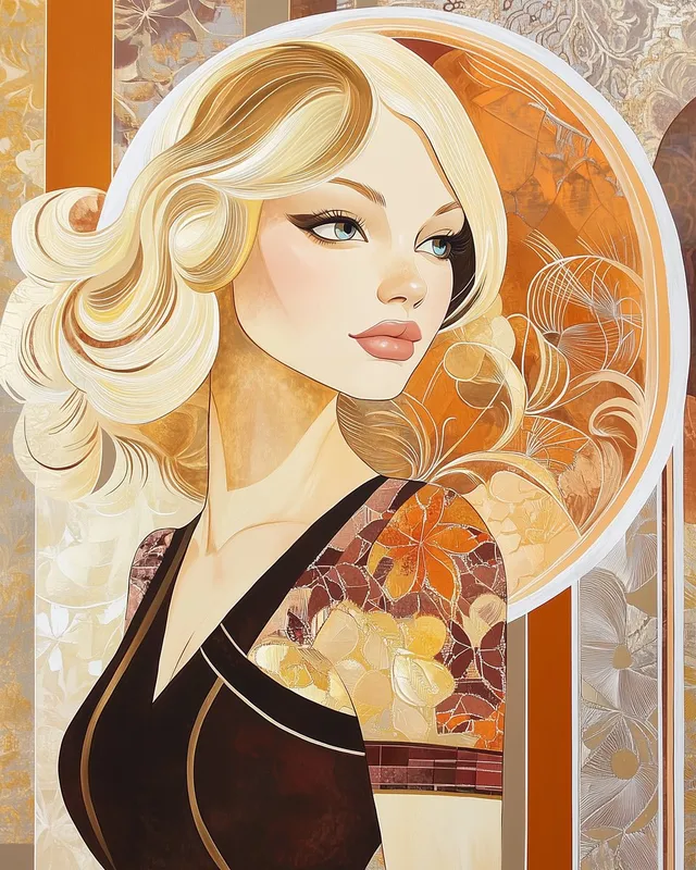 Elegant Art Nouveau Portrait - Пример 2