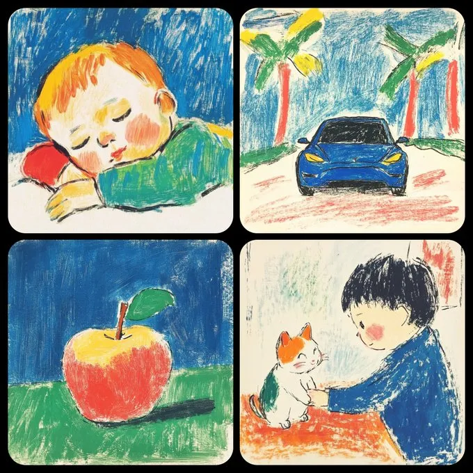 Whimsical Crayon Sketches - Пример 1