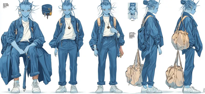 Character Design Sheet in Video Game Concept Art Style - Пример 3