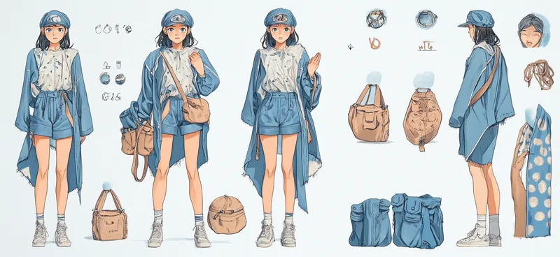 Character Design Sheet in Video Game Concept Art Style - Пример 1