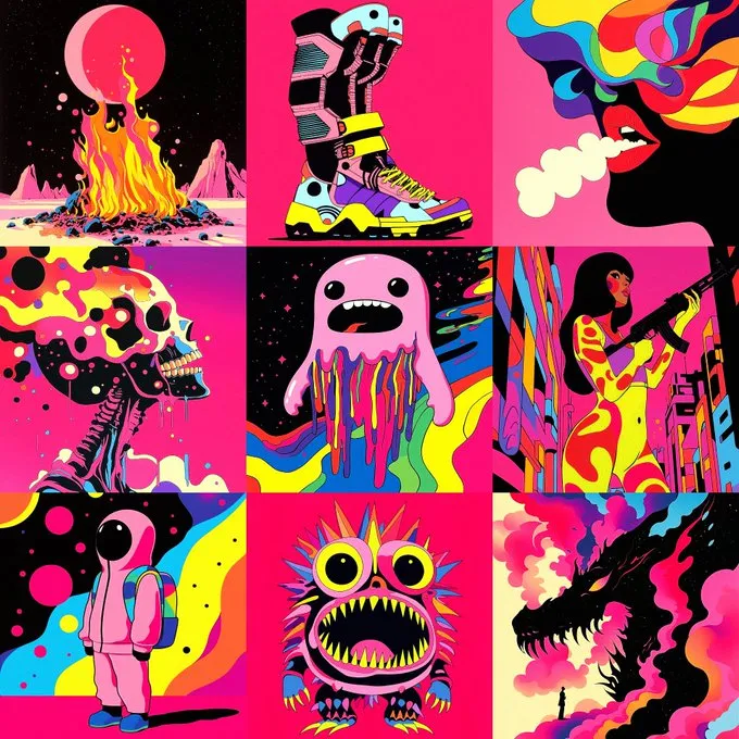 Retro Neon Chaos - Пример 1