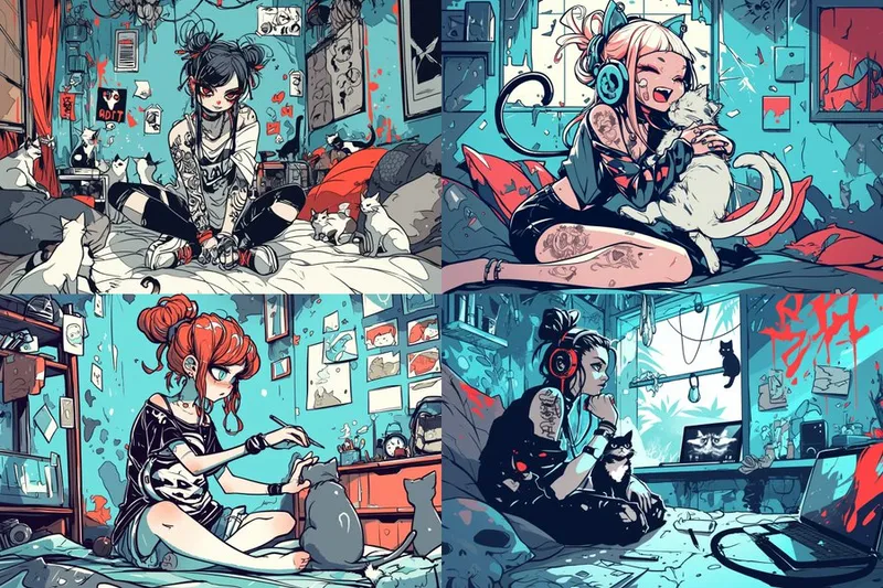 Vibrant Urban Punk Aesthetic - Пример 3