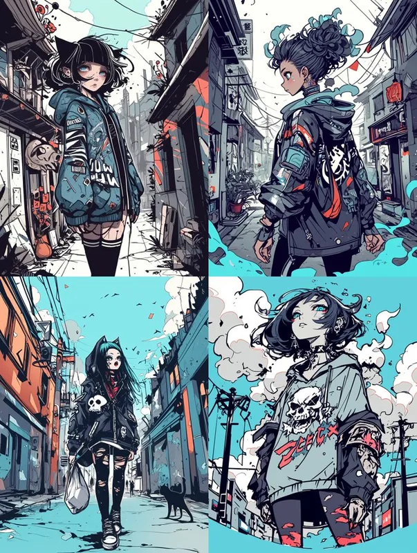 Vibrant Urban Punk Aesthetic - Пример 1