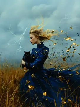 Vibrant Elegance in Blue and Gold - Пример 4