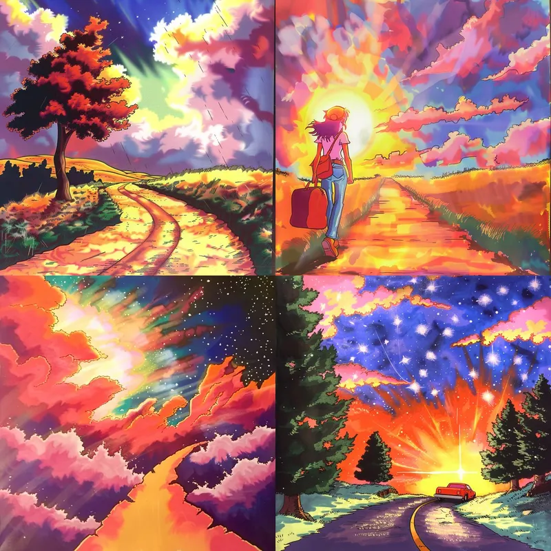 Vibrant Sunset Journeys - Пример 3